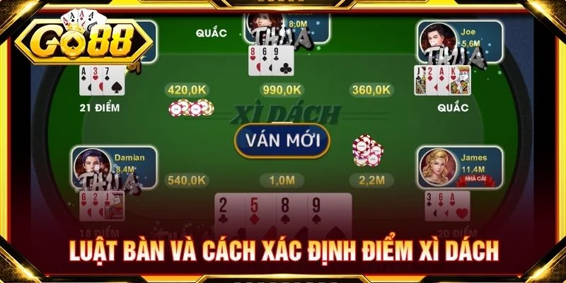 Luật bàn và cách xác định điểm xì dách