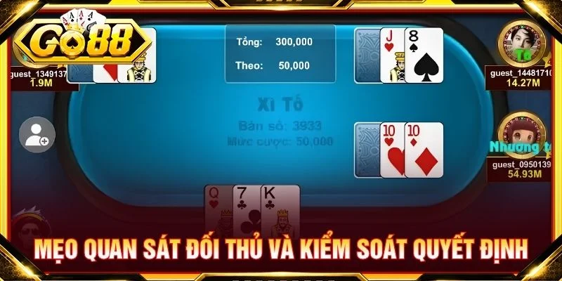 Mẹo quan sát đối thủ và kiểm soát quyết định