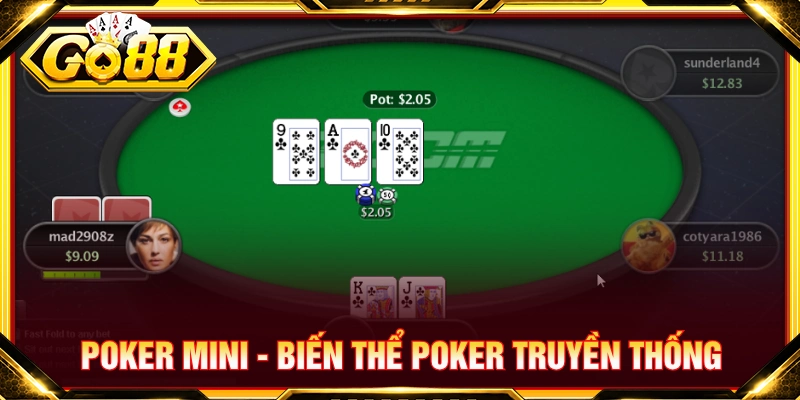 Poker mini là biến thể rút ngắn thời gian so với Poker truyền thống